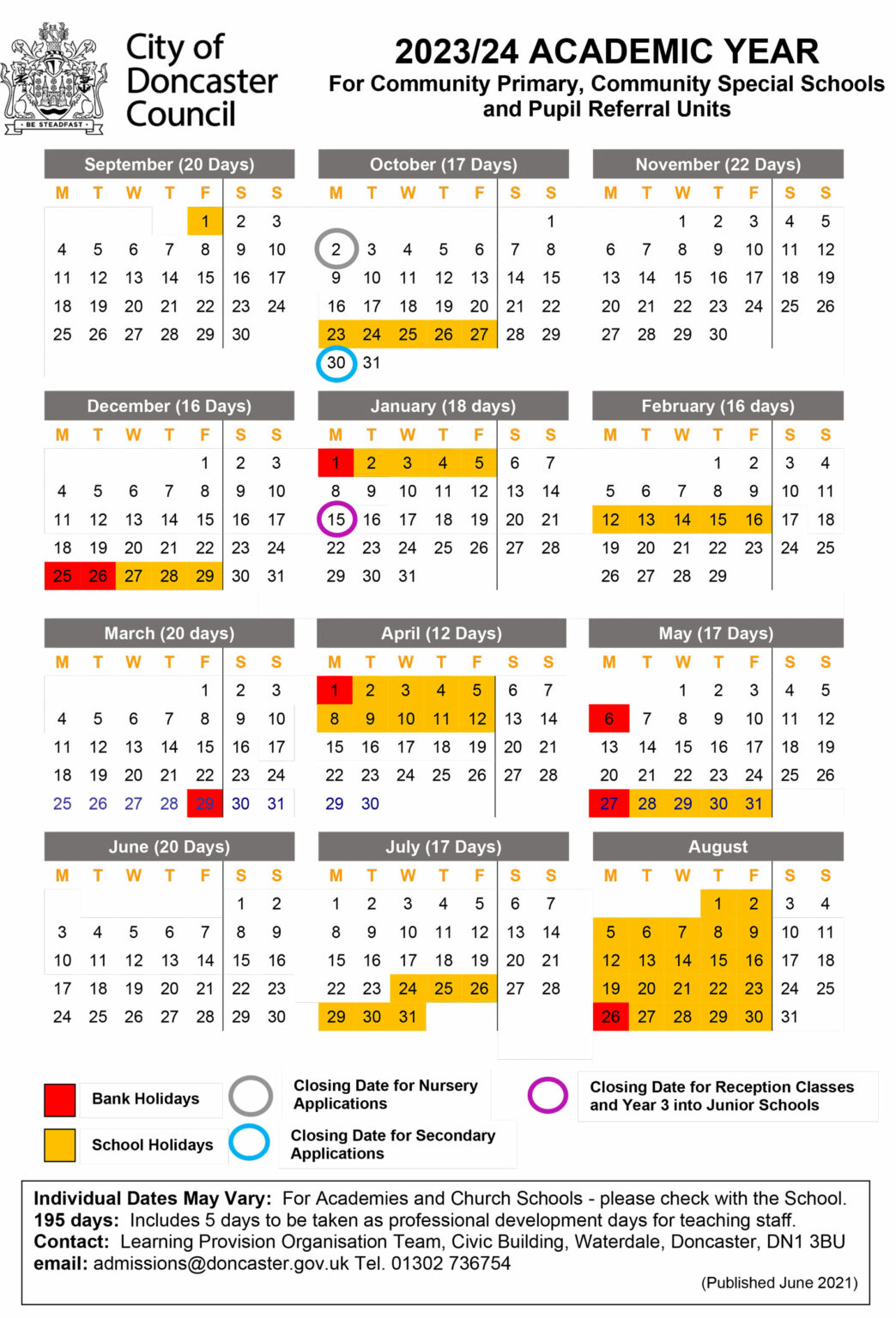 Term Dates Bentley New Village Primary School.